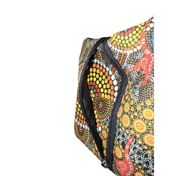 Bunabiri Australia Aboriginal Art 3 Zip Cross-Body Bag Colours of the Land - Picture 2 of 8